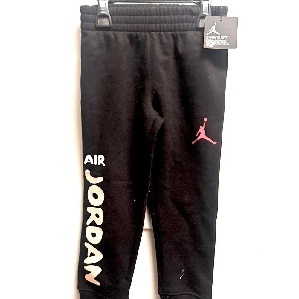 Jordan Little Boys Lil Champ Pullover Hoodie and Jogger Pants Set - Black 4